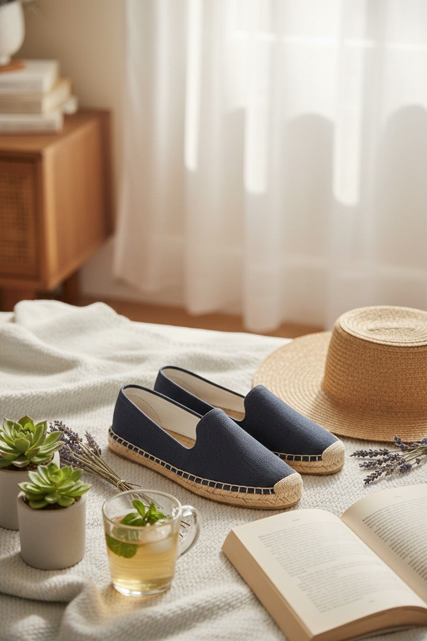 Espadrilles femme bleu jean – légères, antidérapantes et confortables