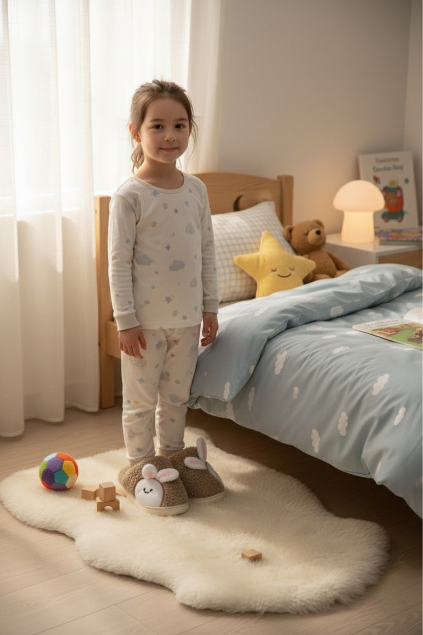 Chaussons enfant marron fermés – doux, chauds et antidérapants