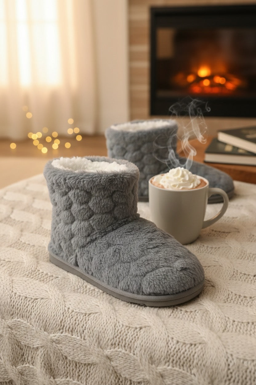 Chaussons bottines homme grises – confortables et chaudes