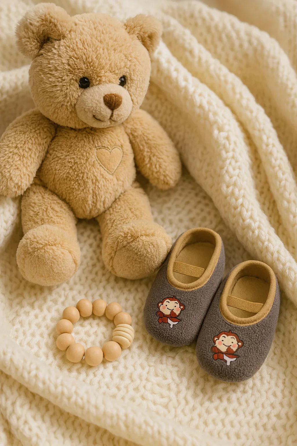 Chaussons bébé gris – souples, légers et parfaits pour les premiers pas