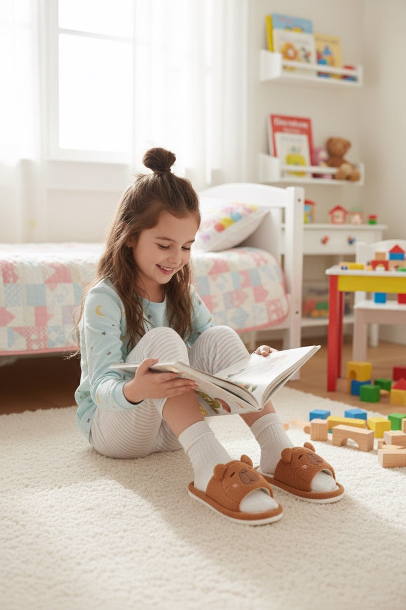 Chaussons enfant marron – respirants, légers et confortables