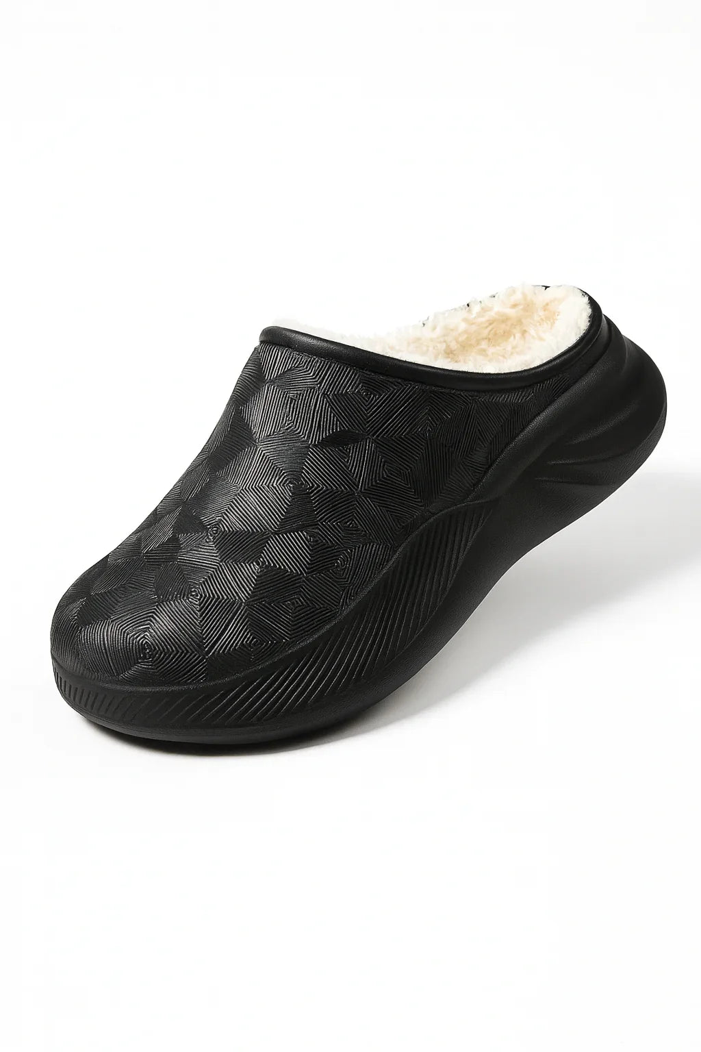 Chaussons homme noirs fourrés – doux, chauds et confortables