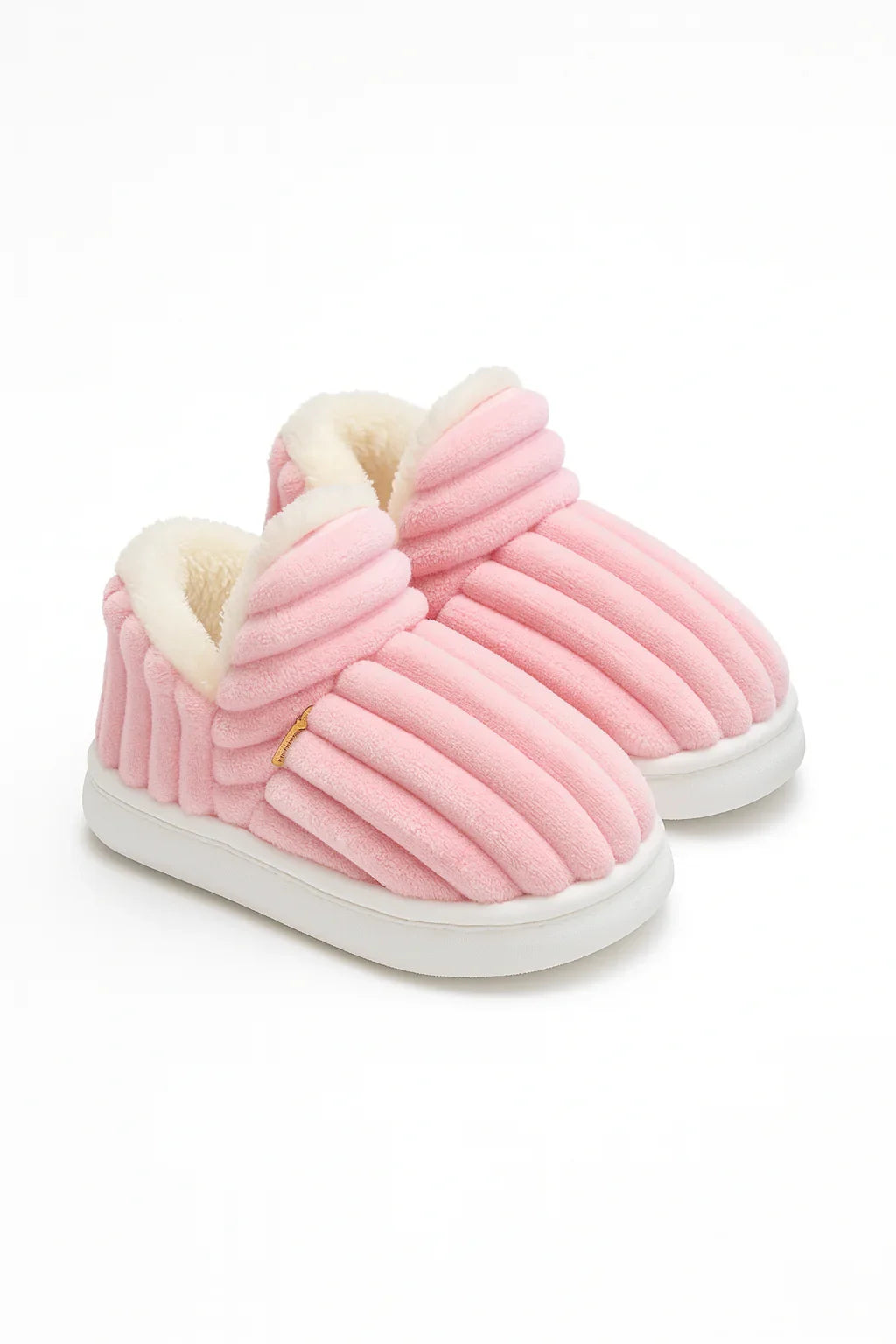 Chaussons bébé roses montants – souples, confortables et chauds