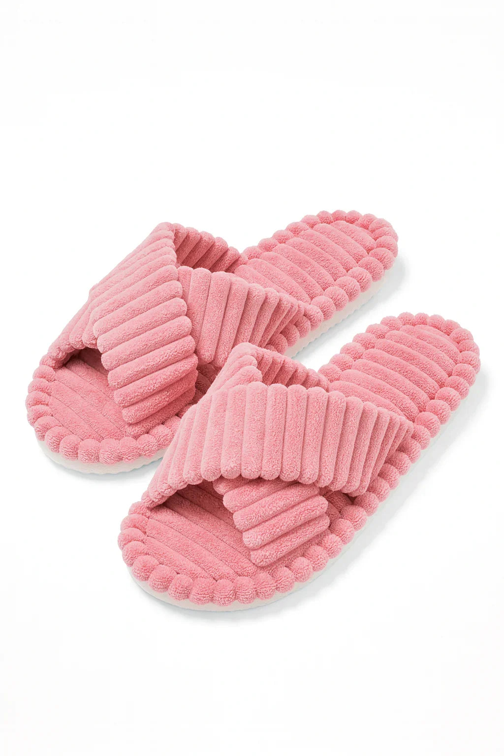 Chaussons femme roses mémoire de forme – doux, confortables et souples