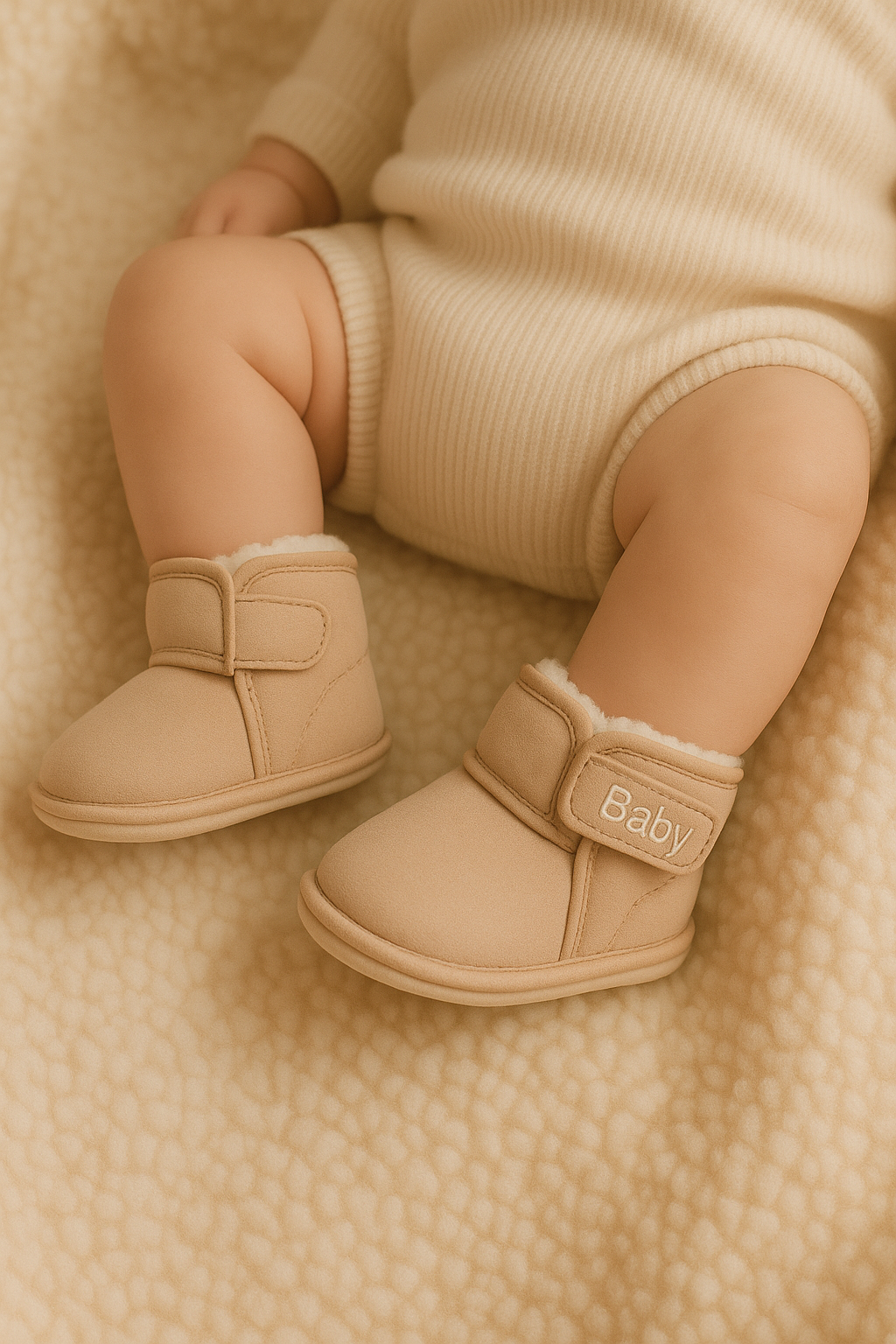 Chaussons bébé roses extérieur – souples, antidérapants et résistants