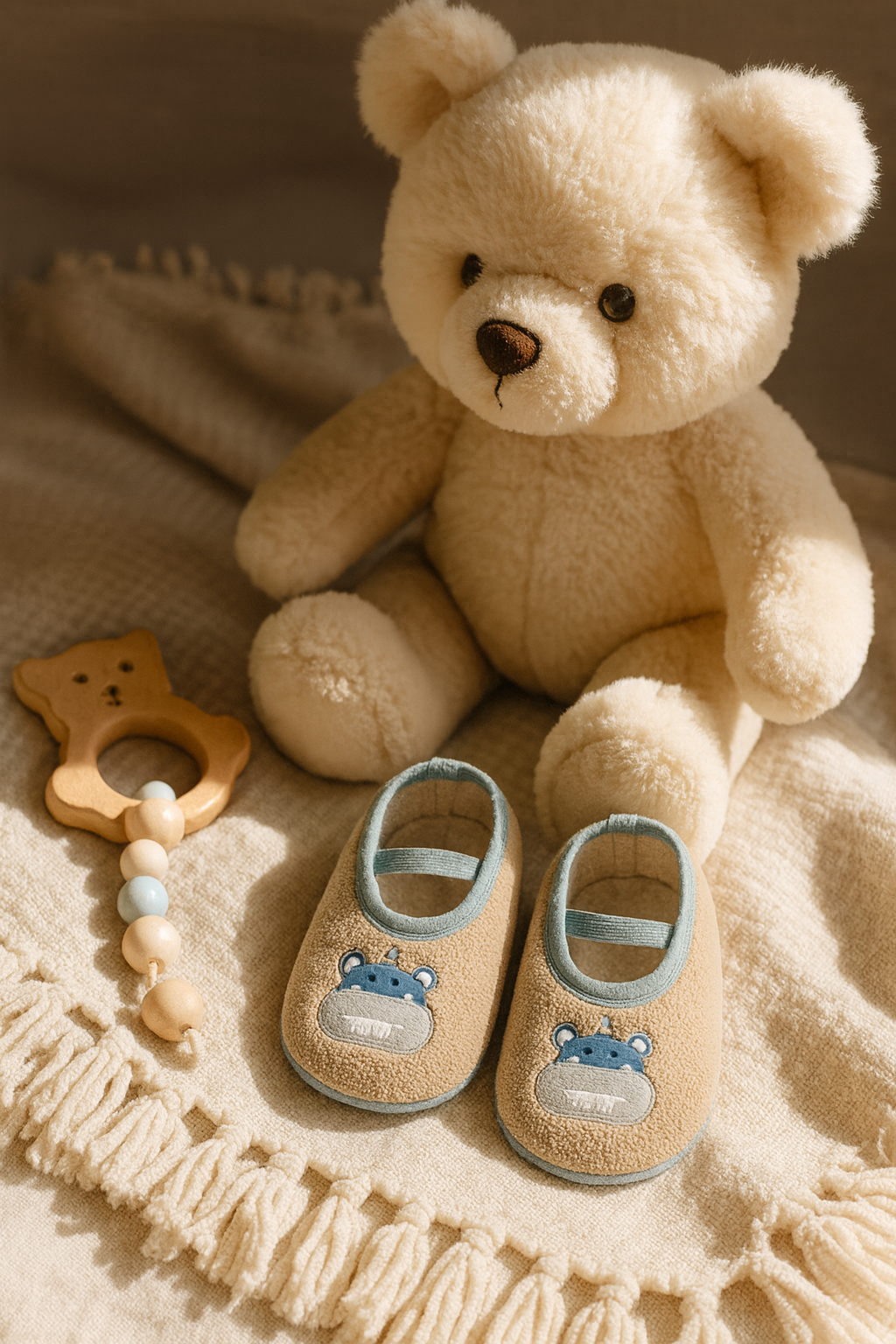 Chaussons bébé garçon beige – doux, confortables et parfaits dès la naissance
