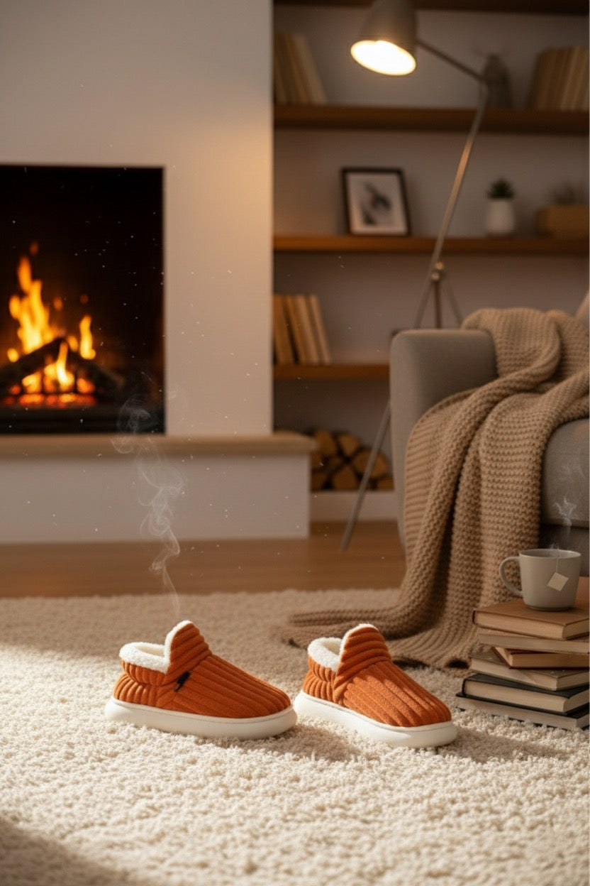 Chaussons bottes homme orange – chaudes, douces et confortables