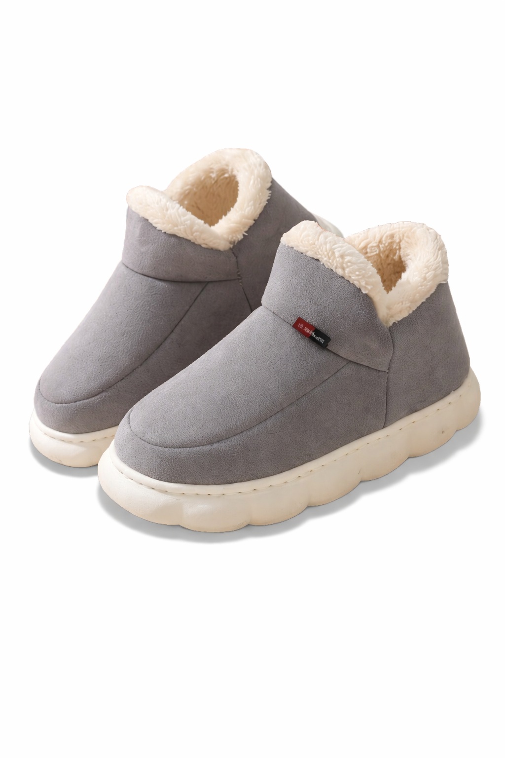 Chaussons bottes homme gris style ski – ultra chaudes et confortables