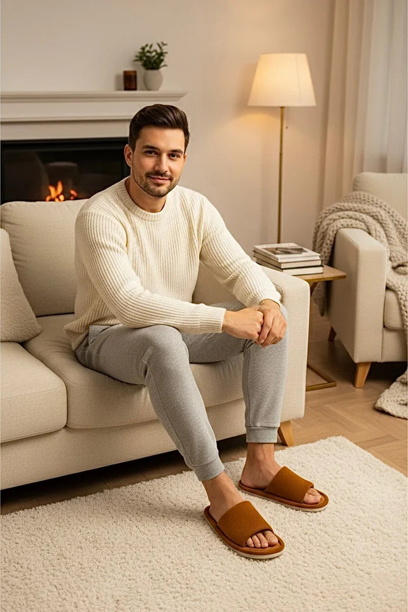 Chaussons homme marron – élégants, confortables et style luxe