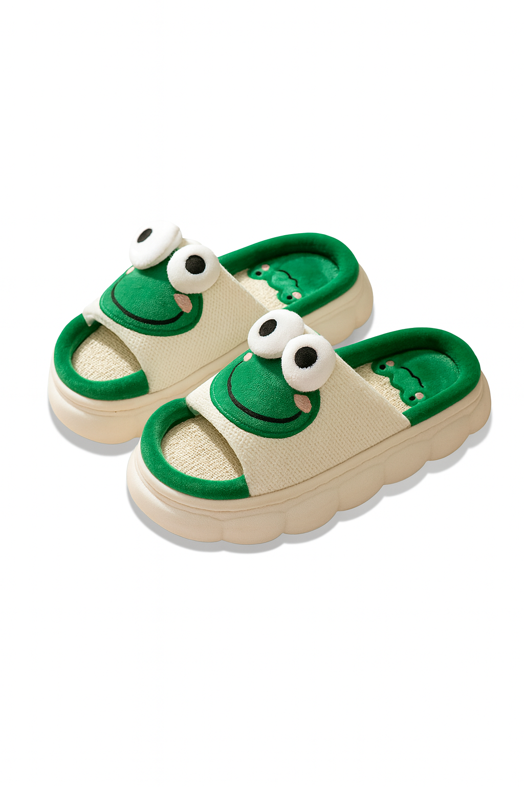 Chaussons homme verts grenouille – doux, chauds et confortables