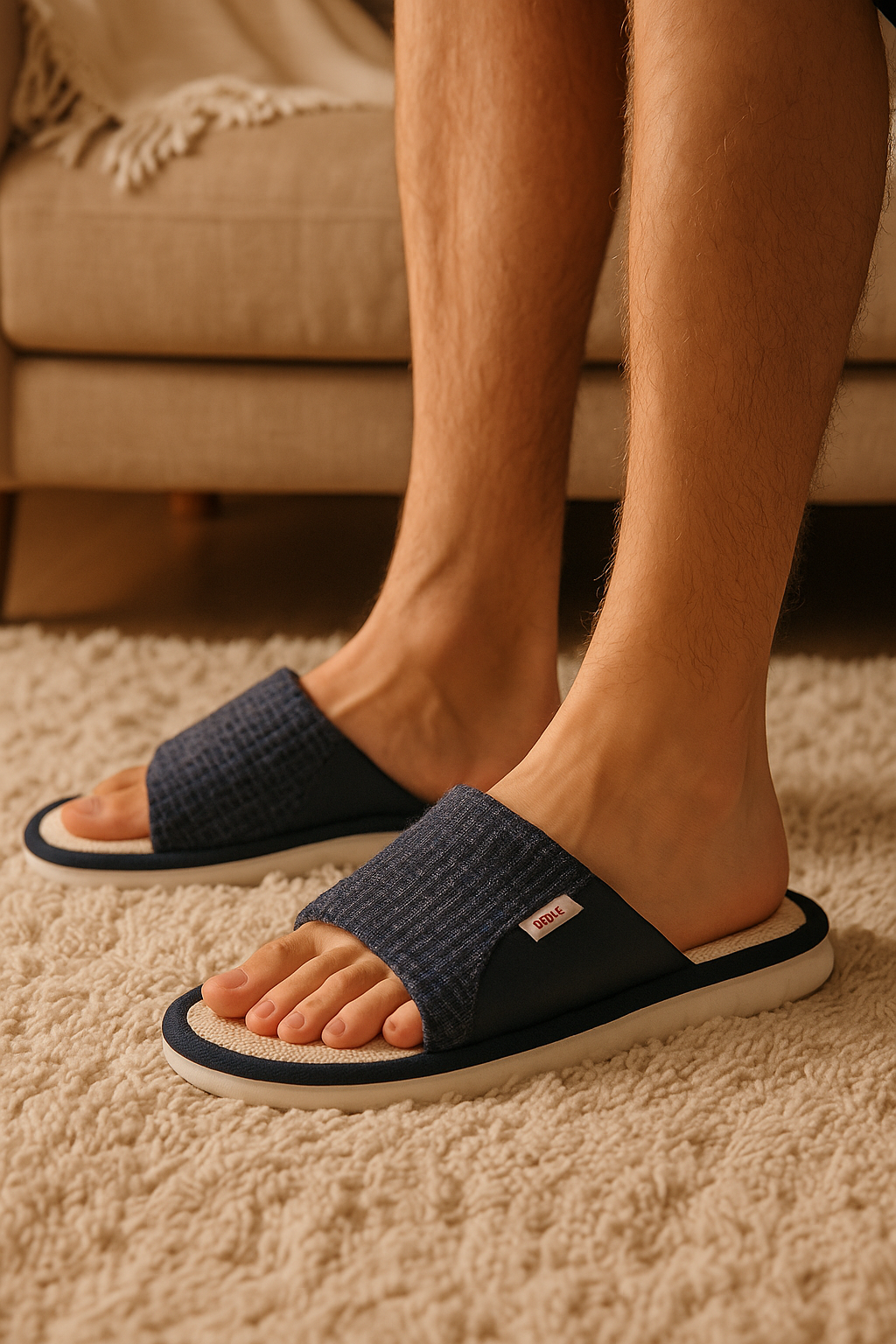 Chaussons homme bleus – souples, confortables et légers