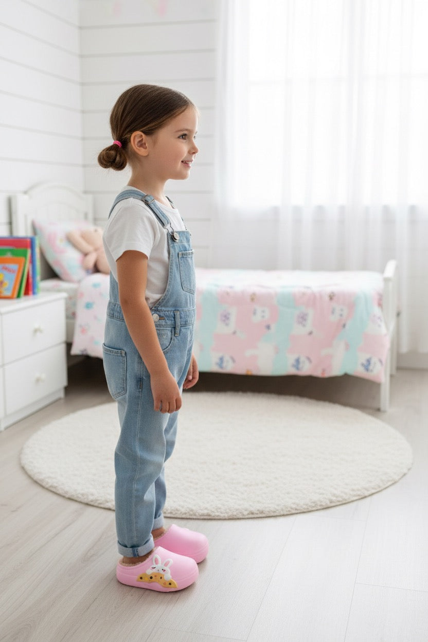 Chaussons enfant roses effet mouton – ultra doux, chauds et confortables