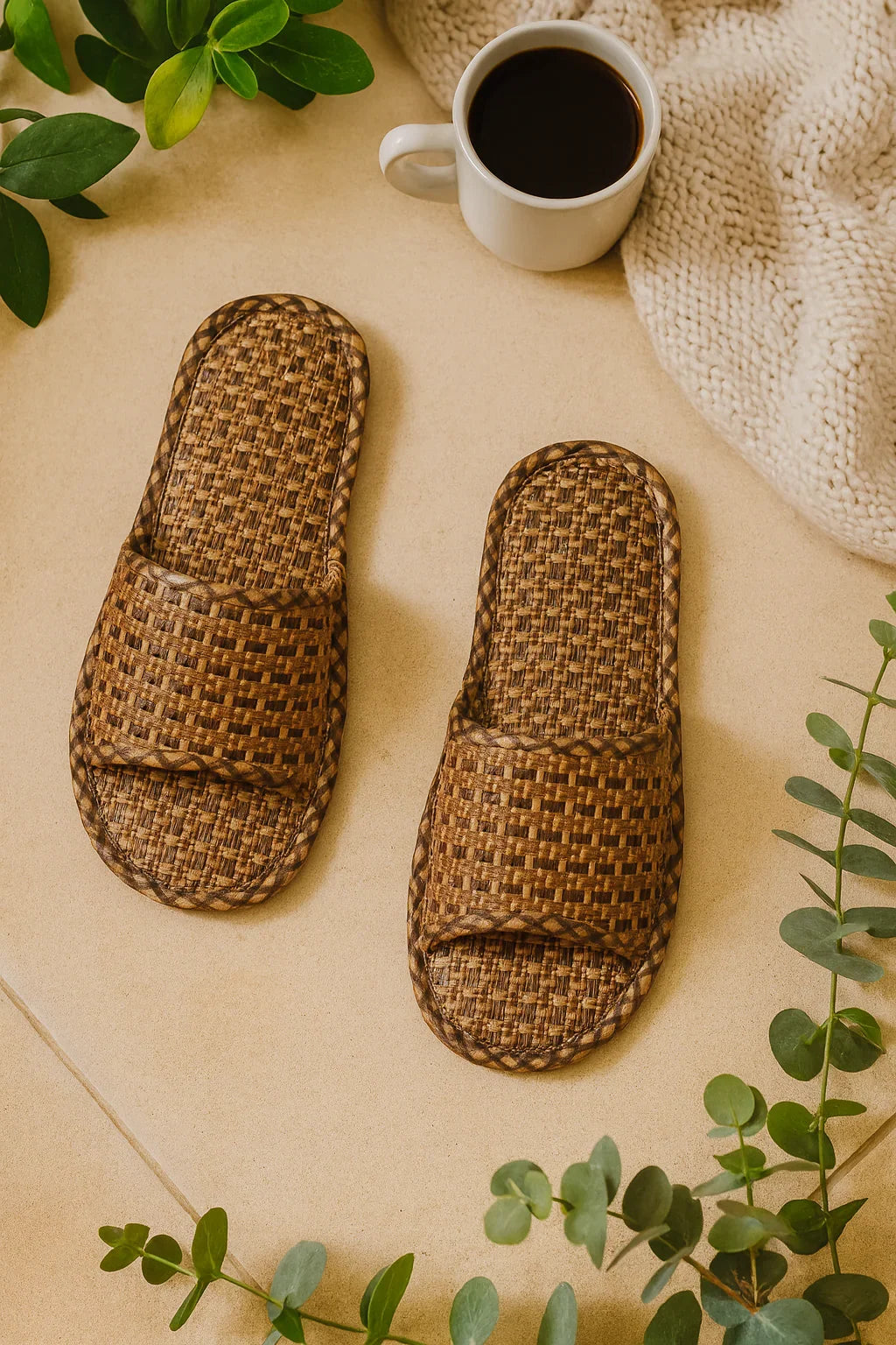 Sandales homme été confort – véganes, semelle souple et légères marron