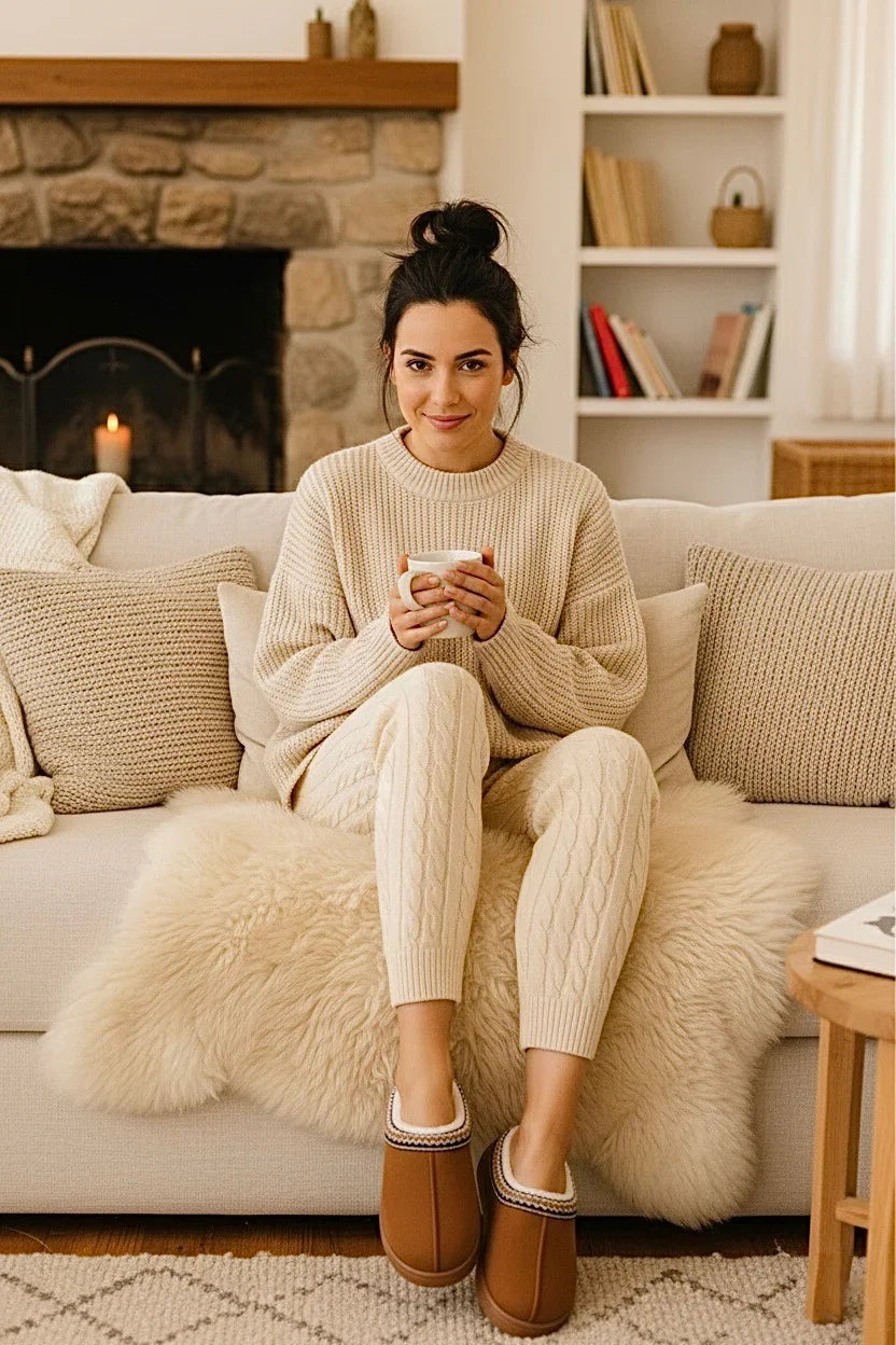 Chaussons femme marron — confort simple et usage quotidien