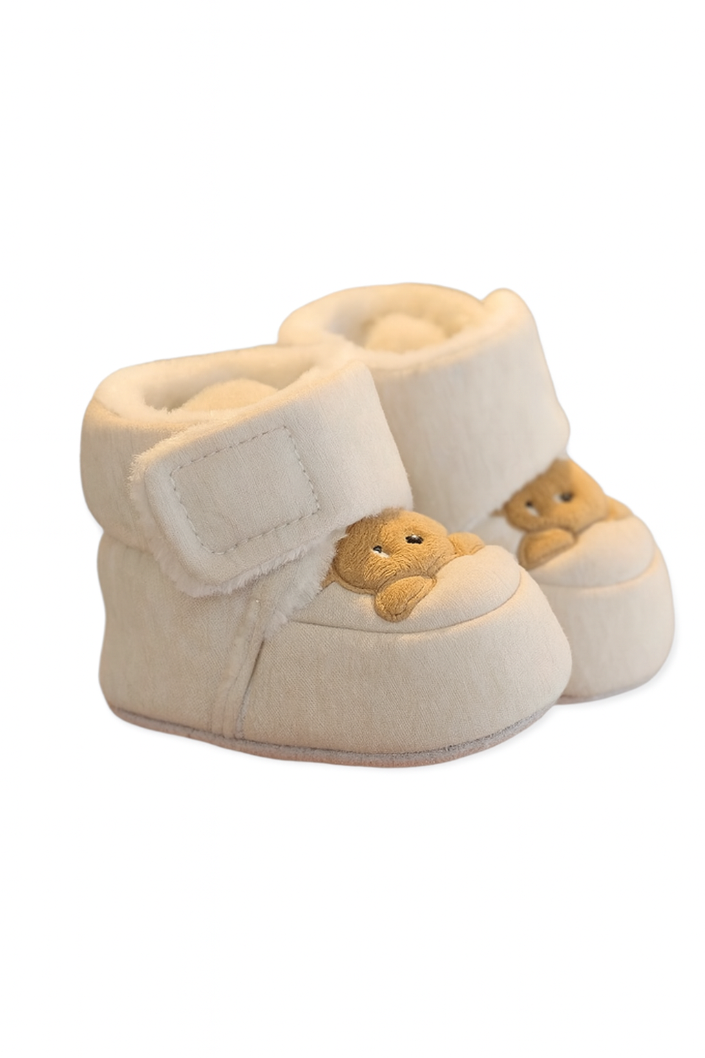 Chaussons bébé blancs premiers pas – souples, légers et antidérapants