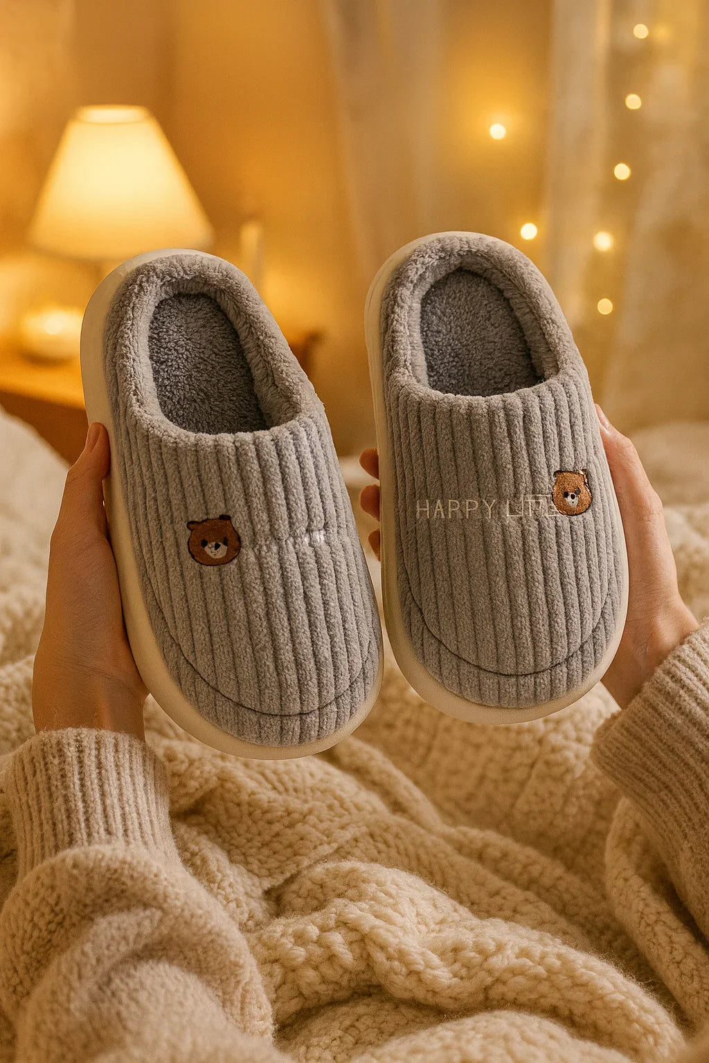 Chaussons femme hiver fourrés — chauds, doux et confort maison