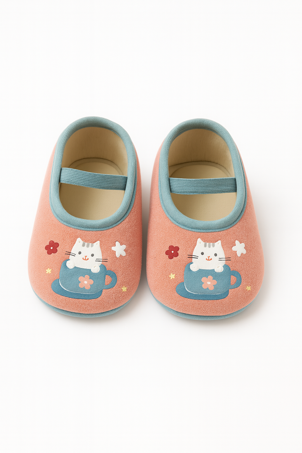 Chaussons bébé roses premiers pas – souples, légers et antidérapants