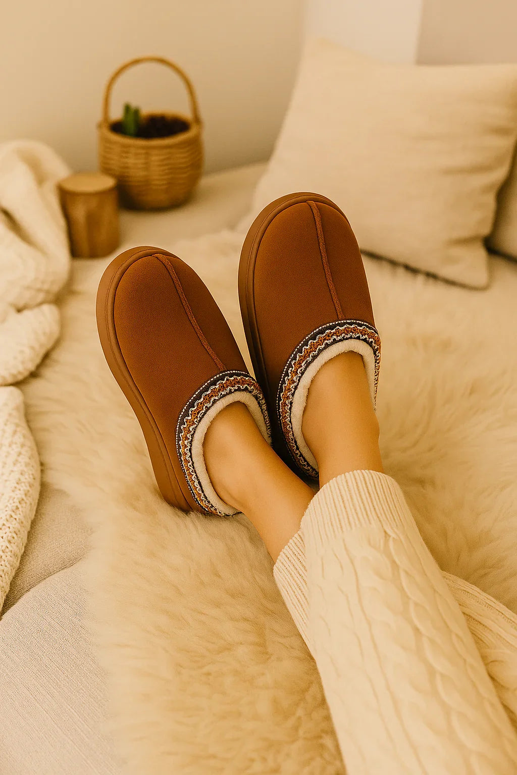 Chaussons femme marron — confort simple et usage quotidien