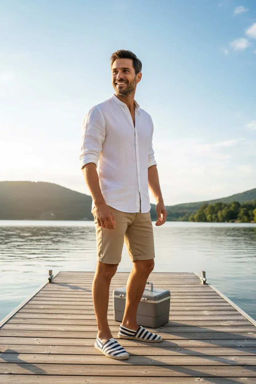 Espadrilles homme rayées bleu et blanc – style marin, légères et confortables