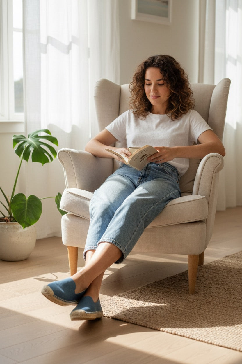 Espadrilles femme bleues – semelle souple et confortables