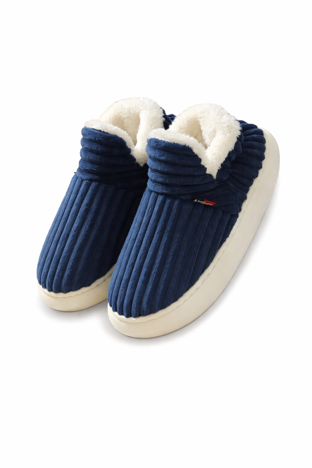 Pantoufles bottines homme bleu velours – douces, chaudes et confortables hiver