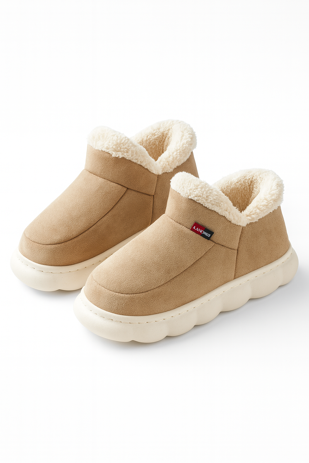 Pantoufles bottes femme beige – douces, chaudes et confortables