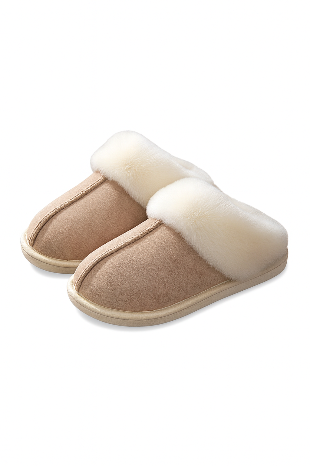 Chaussons femme hiver beige — Chaleur cocooning luxe