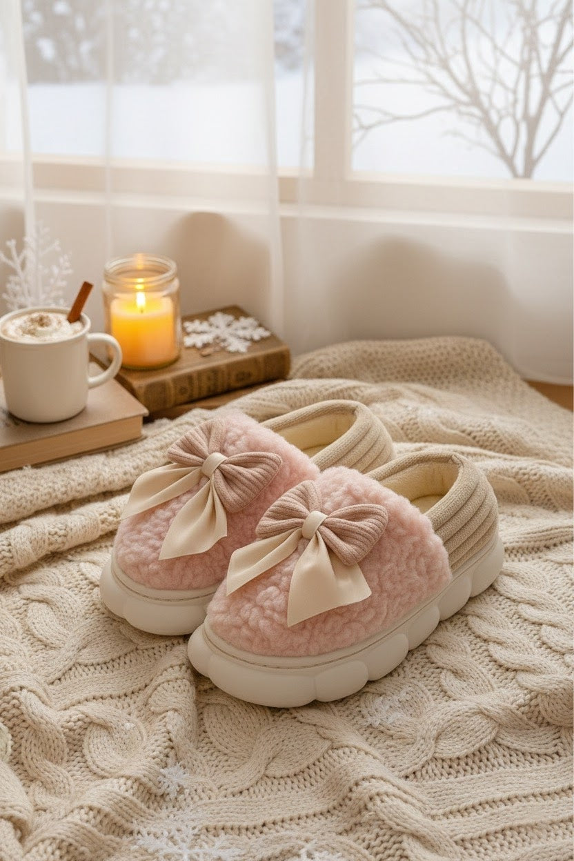Chaussons femme rose fourrés — doux, chauds et confort maison