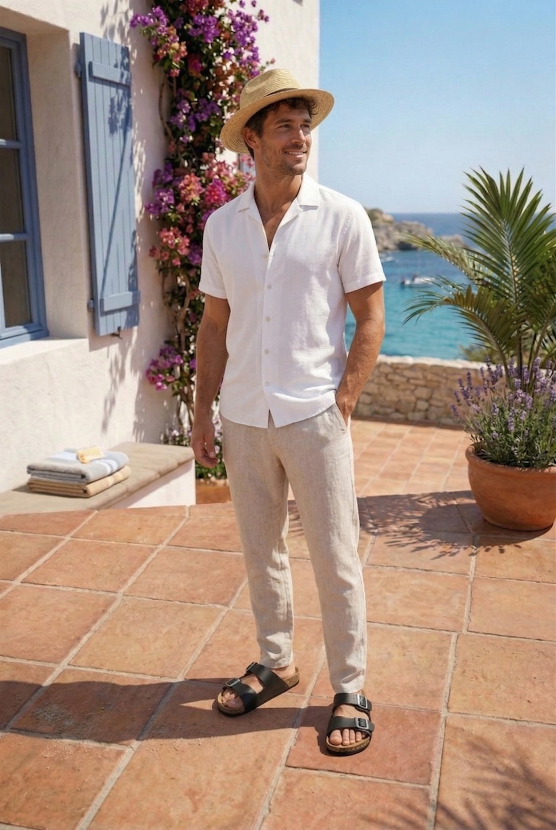 Sandales homme noires confort – semelle souple antidérapante